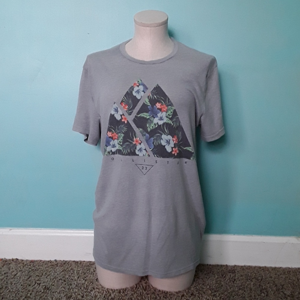Hollister Gray Short Sleeve Graphic Tee